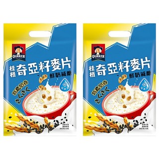 QUAKER 桂格 奇亞籽麥片 特濃鮮奶減糖, 280g, 2袋