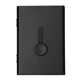 京都良品 商務菁英免開蓋自動出卡名片盒 黑色 鋁合金, 1個