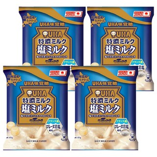 UHA 味覺糖 鹽味牛奶糖 北海道鮮奶油 法國 Lorraine 岩鹽, 67g, 4袋