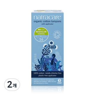 나트라케어 탐폰 어플리케이터, 16개입, 2개, 레귤러