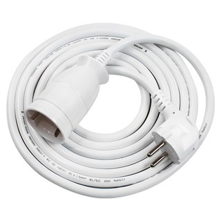 원스탑 고용량 1구 연장코드선 16A, 5m, 화이트, 1개