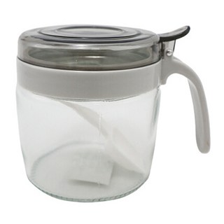 UdiLife 優的生活大師 magic cook 美廚圓形玻璃調味罐 Set 300ml 附匙 寬口徑 耐熱玻璃, 1組