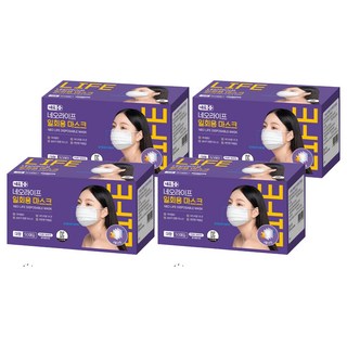 Neo Life 成人一次性口罩, 4個, 純白, 50入