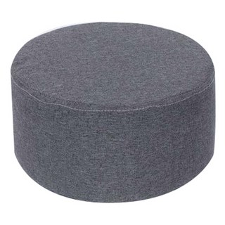 棉麻小圓凳 高彈海綿 實木框架, 深灰色, 1個