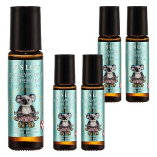 AUS LIFE 澳思萊 尤加利勁涼滾珠精油棒 10ml 含尤加利和薄荷精油, 5瓶