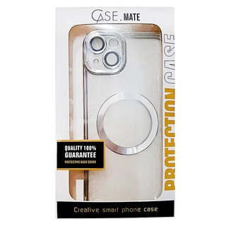 CASE.MATE 透明髮絲紋磁吸magsafe手機保護殼 銀色 簡約時尚 輕薄舒適