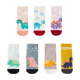 BASE ALPHA ESSENTIALS 圖案兒童棉襪7件組
