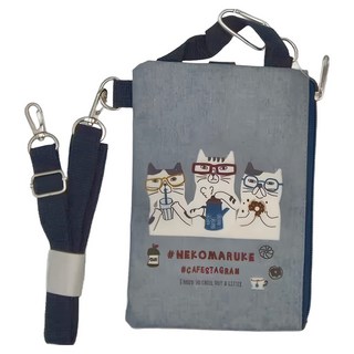 kUSUgURU JAPAN 日本眼鏡貓 NEKOMARUKE貓丸系列 手機包, 灰色, 1個