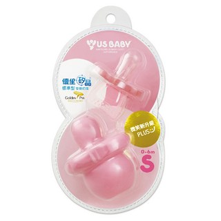 US baby 優生 矽晶 安撫奶嘴升級版 標準型, S, 粉, 1個