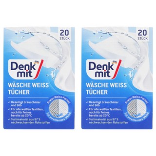 dm Denk mit 德國拋棄式 洗衣防染防褪色護色魔布 白色專用, 20片, 2盒