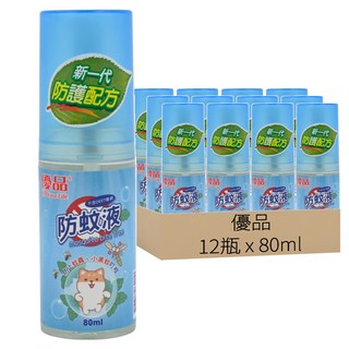 優品 防蚊液 80ml 新一代防護配方, 12瓶