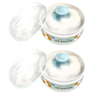 bab 培寶 純兔毛粉撲 觸感柔細呵護肌膚, 2個, 85.5g