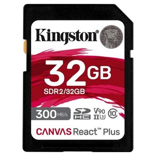 Kingston 金士頓 Canvas React Plus C10 USH-II V90 U3 8K 300MB/s SDXC記憶卡 SDR2, 32GB, 1個