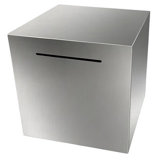 上手家居 不鏽鋼存錢筒 15x15x15cm, 不鏽鋼原色, 1個