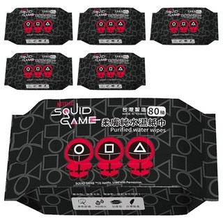 KOgi 宏瑋 魷魚遊戲濕紙巾 站立小人 獨立包裝 外出必備, 1入, 6包