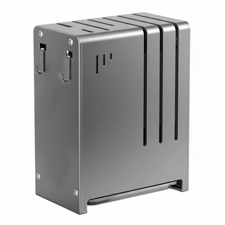 couselect 不鏽鋼刀架 廚房置物架/刀具收納架/瀝水架/菜刀架/常規刀架 檯面/壁掛兩用 18.3 x 11 x 24cm, 1個, 銀色