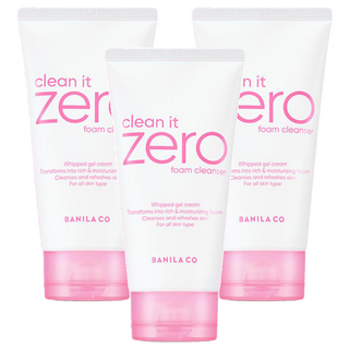 BANILA CO Zero零感肌經典潤澤洗顏霜, 超微米泡沫深層清潔毛孔, 150ml, 3條