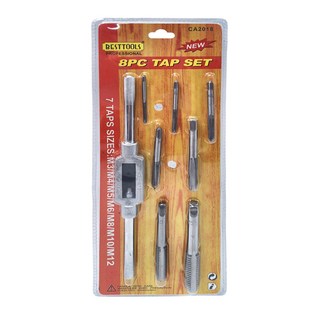 BESTTOOLS 螺絲攻牙8件組，7 TAPS SIZES:M3/M4/M5/M6/M8/M10/M12, 1組