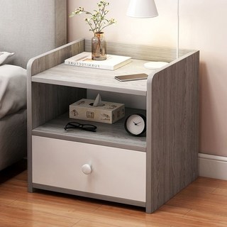 床頭櫃, 灰色, 1個