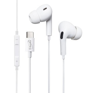 E-books SS41 Type C入耳式線控耳機 適用於iPhone 15與Android, E-EPA246, 白色