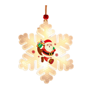 LED聖誕掛燈 雪花 PS+LED材質 暖白光 200g, 11.5 x 10.1cm, 1個