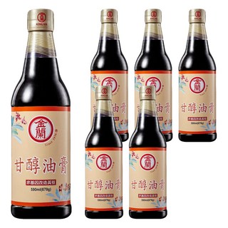 金蘭 甘醇油膏 純釀造醬油基底 糯米增添香氣 味美甘甜 適合沾拌各式小吃, 590ml, 6瓶