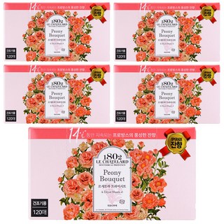 1802 LE CHATELARD 烘衣柔軟香氛去靜電紙 牡丹花束 含法國草本精油, 120張, 5盒