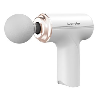 wonder 旺德電通 USB筋膜震動按摩槍 WB-M18HU, 6段變速, 4個可替換按摩頭, 筋膜層深層按摩, 幫助肌肉放鬆, 白色