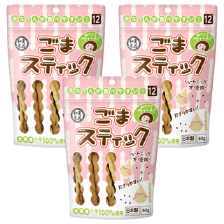 和寓良品 北海道小麥芝麻棒 12個月以上適用, 黑芝麻, 60g, 3包