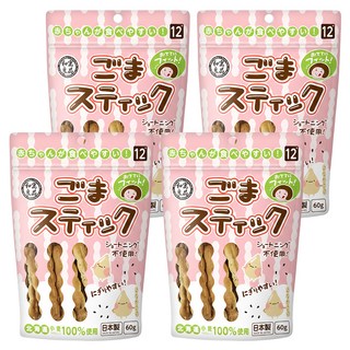 和寓良品 北海道小麥芝麻棒 12個月以上適用, 黑芝麻, 60g, 4包