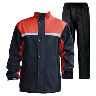 小麥購物 成人2件式雨衣 L4427, 黑紅色