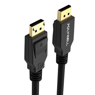 POLYWELL 寶利威爾 DP 1.2傳輸線 DisplayPort 公對公 2m, 黑色, 1條