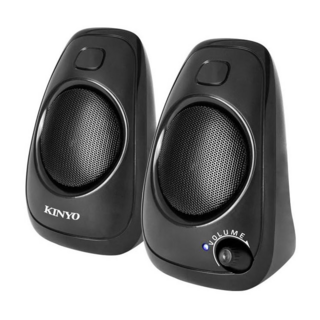 KINYO USB 多媒體音箱2件組 90 x 88 x 135mm 386g, US-207, 黑色