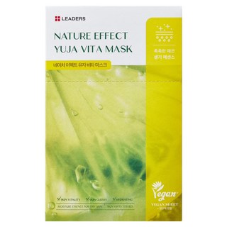 LEADERS 麗得姿 Nature Effect 柚子維他命提亮面膜 21ml, 10片, 1盒