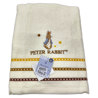 PETER RABBIT 比得兔 圓點精繡浴巾 70x140cm 100%棉 台灣製, 顏色隨機, 1件