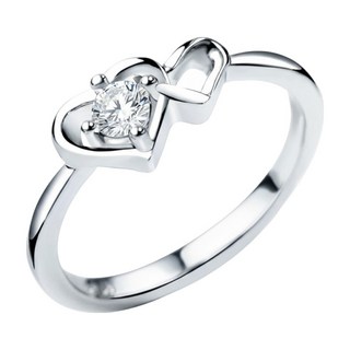 Sayaka 紗彌佳 當愛來臨雙心造型鑲鑽戒指