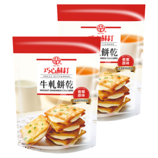 中祥 巧心蘇打 牛軋餅乾, 經典鹹香蔥餅, 酥脆香濃雙重口感, 145g, 2袋