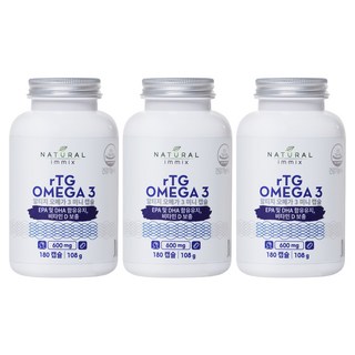 NATURAL immix rTG型Omega-3魚油膠囊, 180顆, 3罐