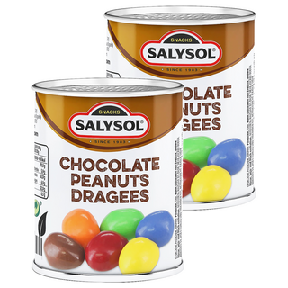 SALYSOL 薩里 迷你罐頭糖衣可可花生, 新鮮酥脆，體積輕巧，方便攜帶, 60g, 2罐