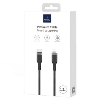 Wiwu 鉑金系列 PD USB-C to Lightning 數據線 - 20W充電, 30cm/1.2M/2M/3M, PT041, 1條