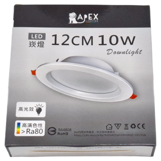 APEX LIGHTING 艾沛斯照明 白殼12cm 10W 柔光崁燈 AP-D1210N-C4 147 x 35mm, 白色, 1個