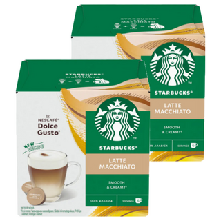 STARBUCKS 星巴克 拿鐵咖啡膠囊 咖啡膠囊5.5g 6顆 + 牛奶膠囊16g 6顆, 2盒, 21.5g, 6份