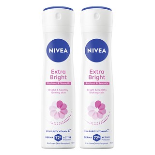 NIVEA 妮維雅 止汗爽身噴霧亮白系列 噴霧瓶, 150ml, 2瓶