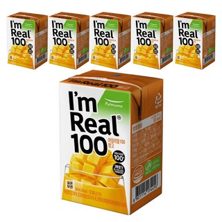 아임리얼 100 망고 주스, 6개, 140ml