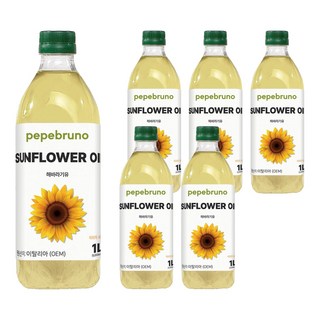 Pepebruno 葵花籽油, 6個, 1L