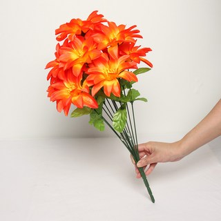 Joart 12頭金雞菊人造花束, 1件, 橘色