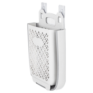 壁掛洗衣籃 附掛勾,大號，可折疊收納，節省空間, 灰色