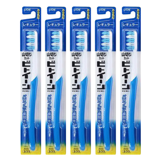 LION 獅王 Systema 細潔 波浪刷毛8排刷頭普通牙刷, 5支, 1入