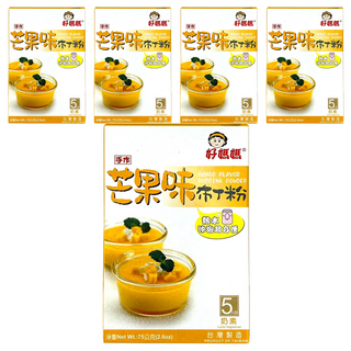 FAIRSEN 惠昇食品 好媽媽 芒果布丁粉 - 簡易製作 口味清爽 奶素者可用 台灣製造, 75g, 5盒
