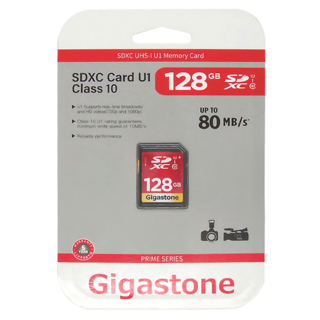 GIGASTONE 立達 128GB 快閃記憶卡，傳輸速度高達80MB/s, Class 10，SDXC Card U1, 1個